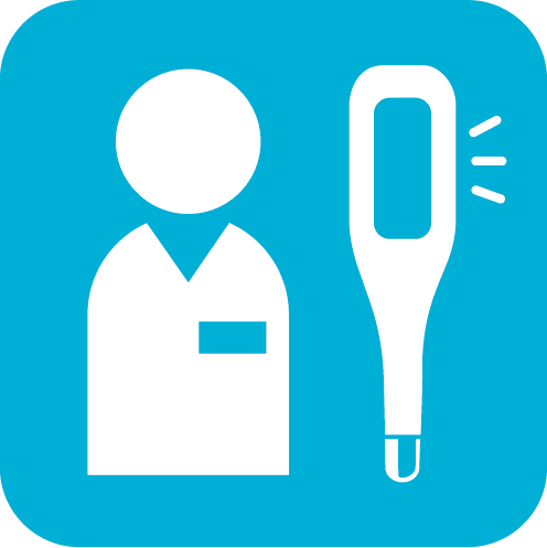 スタッフの体調管理を徹底します。